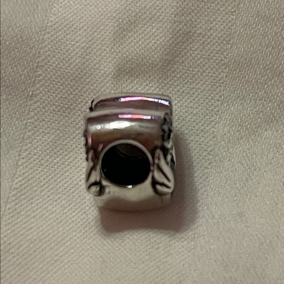 Silver Heart Infinity Charm with Blue Accents Engraved with September - Picture 5 of 5